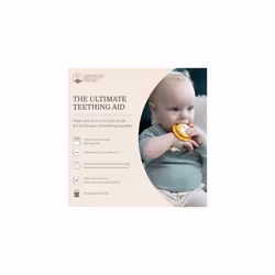 Silicone Wrist Teether with Sensory Ribbons, Chewable Mane and Soft Corduroy Strap, Easy Attachment, 3 Months Old+, Ludo Lion