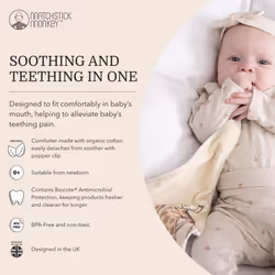All in One Soother, Teether and Comforter - Orthodontic Teat & Antimicrobial Protection, Suitable from Newborn, Gigi Giraffe