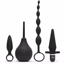Lovehoney Fifty Shades of Grey Take it Slow, Butt plug set, Black, Silicon, 4 pc(s), Latex, Box