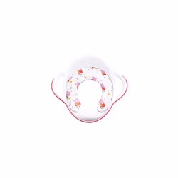 Soft Padded Toilet Seat, White/Pink Portable Potty Detachable Cushion, Easy Wipe Cleaning Anti Stick Lightweight 18m+ Toddler, Max Weight 25kg