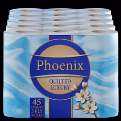 45 Roll Bulk Buy - Quilted 3 Ply White Non-Fragranced Toilet Rolls
