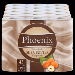 45 Roll Bulk Buy - Quilted 3 Ply Shea Butter Fragranced Toilet Rolls
