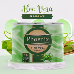 Phoenix Brand Soft Luxury Toilet Rolls, Quilted White 3 Ply Toilet Paper