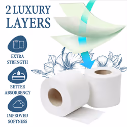 72 Rolls of Phoenix Quilted 2 Ply Soft White Toilet Paper Roll