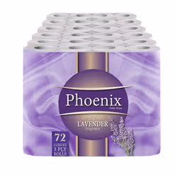 72 Phoenix Soft Luxury Toilet Rolls Bulk Buy - Quilted White 3 Ply Toilet Paper - Pack of 72 Toilet Tissue (12 x 6 Packs) (Shea Butter)