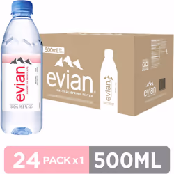 Evian Natural Mineral Water, 24 x 500ml
