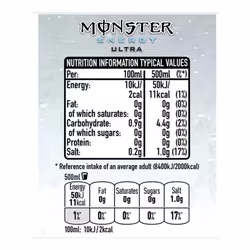 Monster Zero Sugar Energy Ultra 12 x 500ml