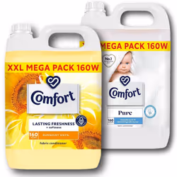 Comfort Sunshiny & Comfort Pure Variety Bundle 160w Fabric Conditioner