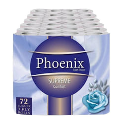 72 Toilet Rolls Non-Fragranced 3 Ply Supreme Luxury Quilted