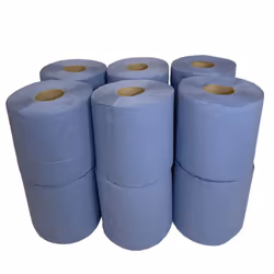 BLACK/CLEAR Shrink 12 Blue Centrefeed Hand Towel Rolls 1 x 12r