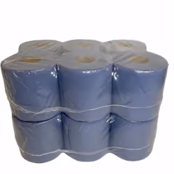 BLACK/CLEAR Shrink 12 Blue Centrefeed Hand Towel Rolls 1 x 12r