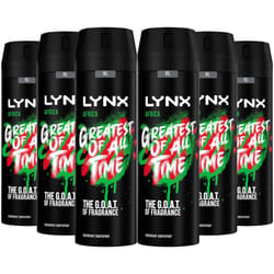 Lynx Body Spray Africa, 6 x 200ml