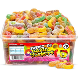 Sweetzone Sour Suckers 800g Tub - fruit flavoured dummies