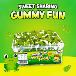 Sweetzone Mini Frogs 805g Tub - fruit flavoured frog shaped gums