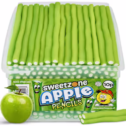 Sweetzone Apple Pencils 1.2KG Tub - Apple flavour candy