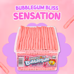 Sweetzone Bubblegum Pencils 1.1KG Tub - bubblegum flavour candy