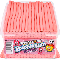 Sweetzone Bubblegum Pencils 1.1KG Tub - bubblegum flavour candy