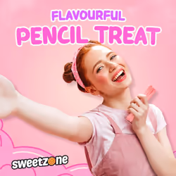 Sweetzone Bubblegum Pencils 1.1KG Tub - bubblegum flavour candy