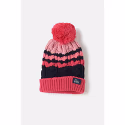 Bobbie Kids Bobble Hat - 2-4 Yrs, Pink Navy Stripe