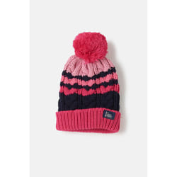 Bobbie Kids Bobble Hat - 2-4 Yrs, Pink Navy Stripe
