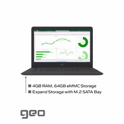 Geo Computers GeoBook 110 11.6-inch Laptop Windows 10 Intel Celeron 4GB RAM 64GB eMMC - 1 Year Microsoft 365 Personal