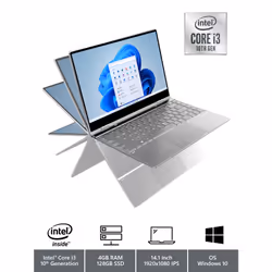 Geo Computers GeoFlex 340 14.1-inch Convertible Laptop with Touchscreen Windows 10 Intel Core i3 4GB RAM 128GB SSD