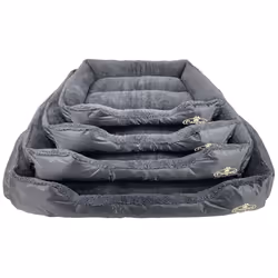 Actiaspet Faux Fur Pet Bed Black/Grey - XXLarge