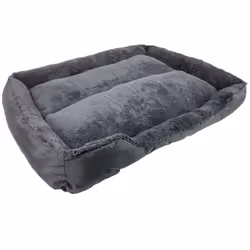 Actiaspet Faux Fur Pet Bed Black/Grey - XLarge