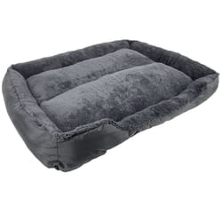 Actiaspet Faux Fur Pet Bed Black/Grey - XLarge