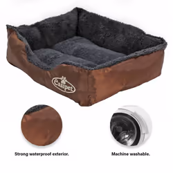 Actiaspet Faux Fur Pet Bed Brown/Grey - X-Large