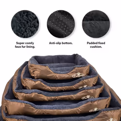 Actiaspet Faux Fur Pet Bed Brown/Grey - Medium