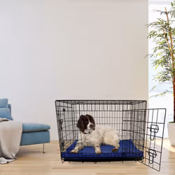 X-Large Dog Bed Cage Crate Pet Waterproof Hygienic Bedding Tough Hardwearing Cushion Mat Blue