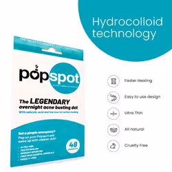 Spot Patches Acne Treatment - Treat Spots Overnight, Invisible, Ultra Thin - 48 Clear, Hydrocolloid Dots with Salicylic Acid & Tea Tree Oil