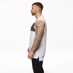 Nike Mens Vest Retro Big Logo Sports Gym Sleeveless Tank Top - White, S