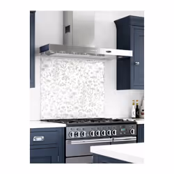 Laura Ashley Kitchen Splashback White Glass Cooker Panel 90 x 75cm