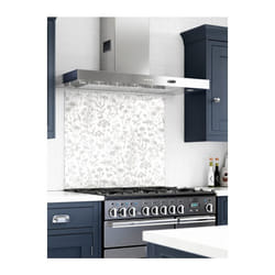 Laura Ashley Kitchen Splashback White Glass Cooker Panel 90 x 75cm