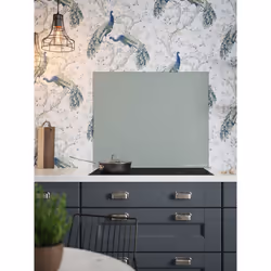 Laura Ashley Kitchen Splashback Grey Glass Cooker Panel 90 x 75cm