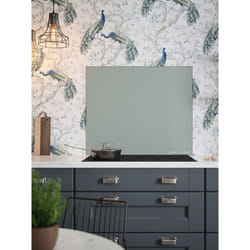 Laura Ashley Kitchen Splashback Grey Glass Cooker Panel 90 x 75cm