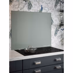 Laura Ashley Kitchen Splashback Grey Glass Cooker Panel 90 x 75cm