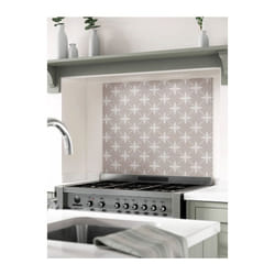 Laura Ashley Kitchen Splashback Wicker Dove Grey Glass Panel 90 x 75cm