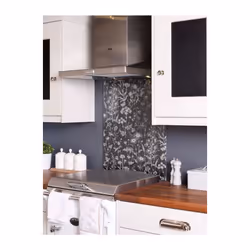 Laura Ashley Lisette Metallic Charcoal Splashback 600 x 750mm