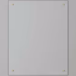Laura Ashley Clear Glass Splashback Brass Caps 600 x 750mm