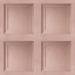 Blush Pink Wooden Panel 3D Effect Realistic Square Panelling Wallpaper