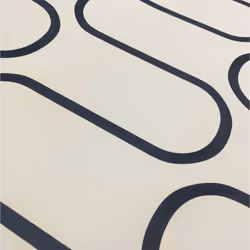Cream and Black Linear Curve Wavey Lines Neutral Minimalist Feature Wallpaper