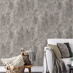 Plain Charcoal Grey Distressed Stone Concrete Effect Cove Texture Wallpaper