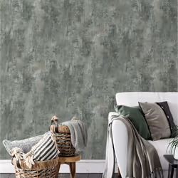 Plain Jade Green Distressed Stone Concrete Effect Cove Texture Wallpaper