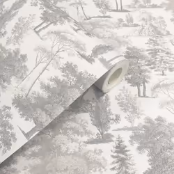 Oakley Woodland Taupe Trees Forest Countryside Animals Stag Feature Wallpaper
