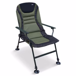 Abode Carp Fishing Camping Folding Oxford Armchair Long Leg Recliner Chair