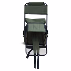 Abode Camping Hiking Travel Rucksack Folding Festival Stool Seat Back Pack Bag Chair w/Back Rest