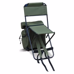 Abode Camping Hiking Travel Rucksack Folding Festival Stool Seat Back Pack Bag Chair w/Back Rest